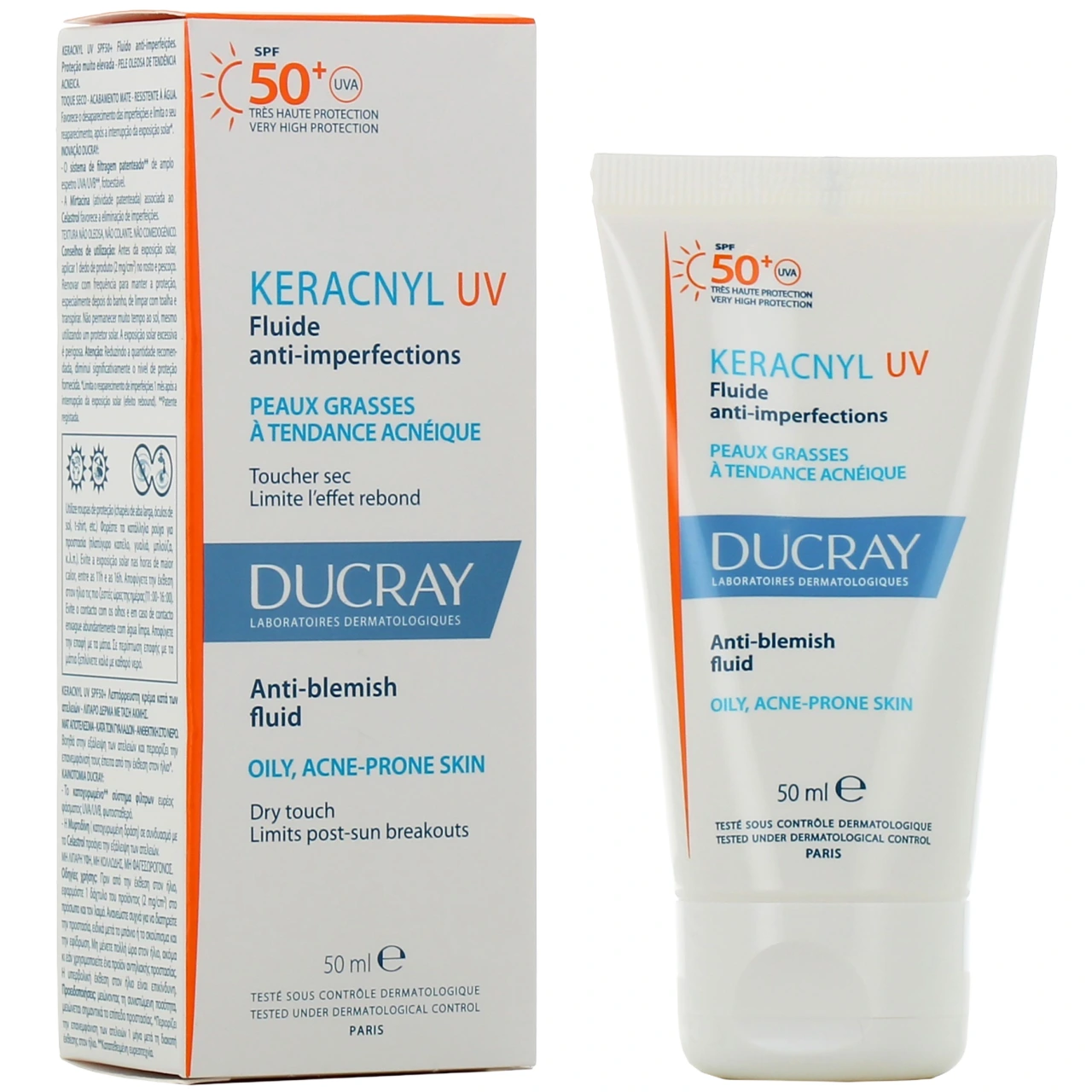 Ducray Keracnyl UV Fluide anti-imperfections SPF50+ - Keracnyl