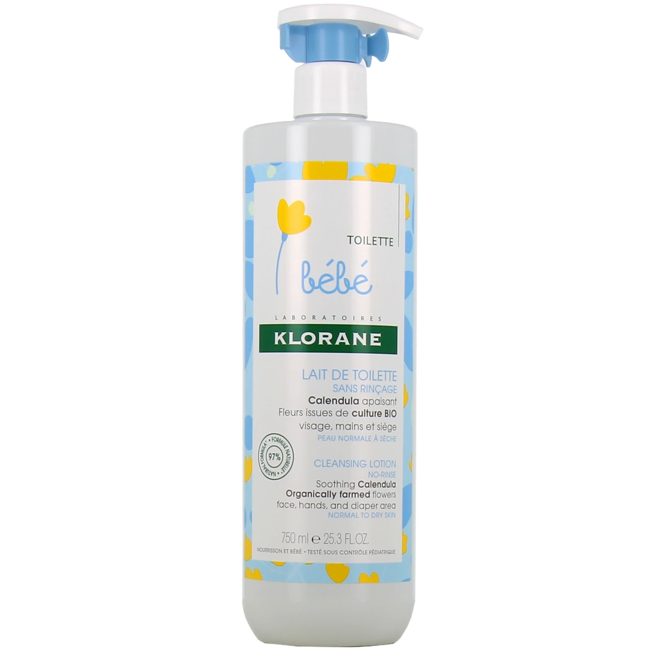 Klorane Bébé Lait de toilette sans rinçage Calendula apaisant - Vue 4