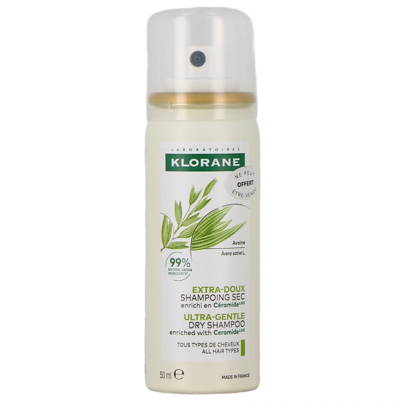 Klorane shampoing sec extra-doux 50ml OFFERT - Klorane