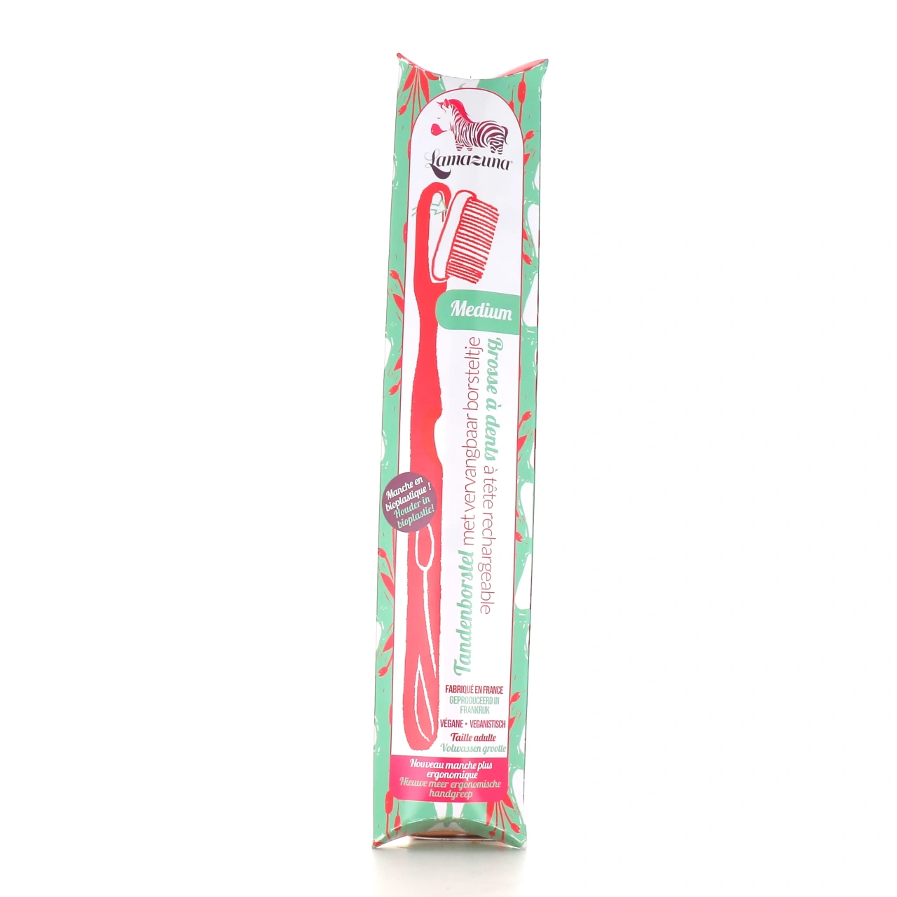 Lamazuna Brosse à dents médium végétale Bio - Vue 4