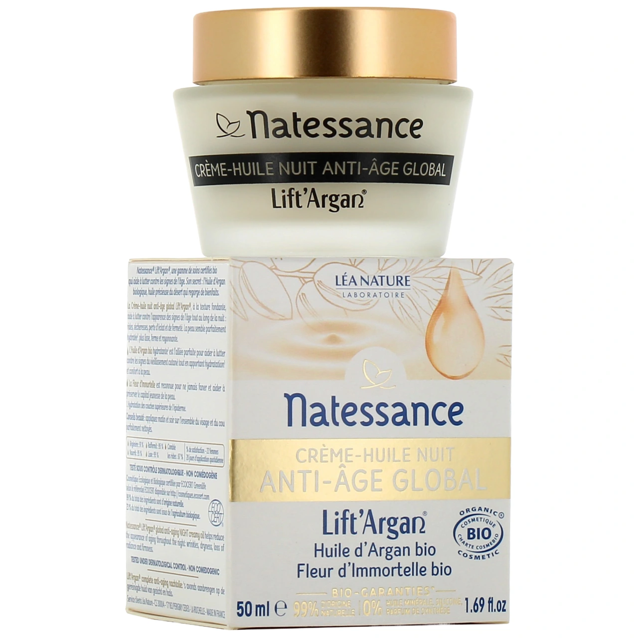 Lift'Argan Natessance Crème-Huile Nuit Anti-âge Global Bio - Lift'argan
