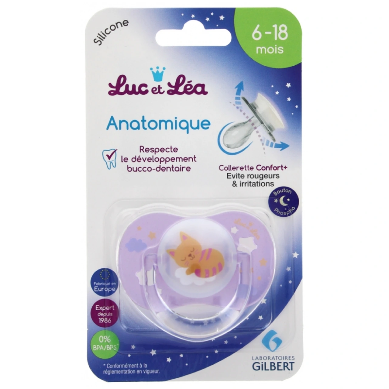 Luc et Léa Sucette anatomique phosphorescente 6-18 mois - Vue 3
