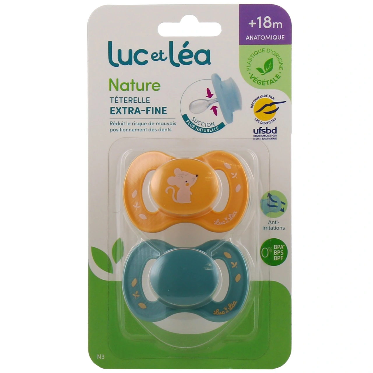 Luc et Léa Duo de Sucettes anatomiques 18 mois et plus - Vue 2