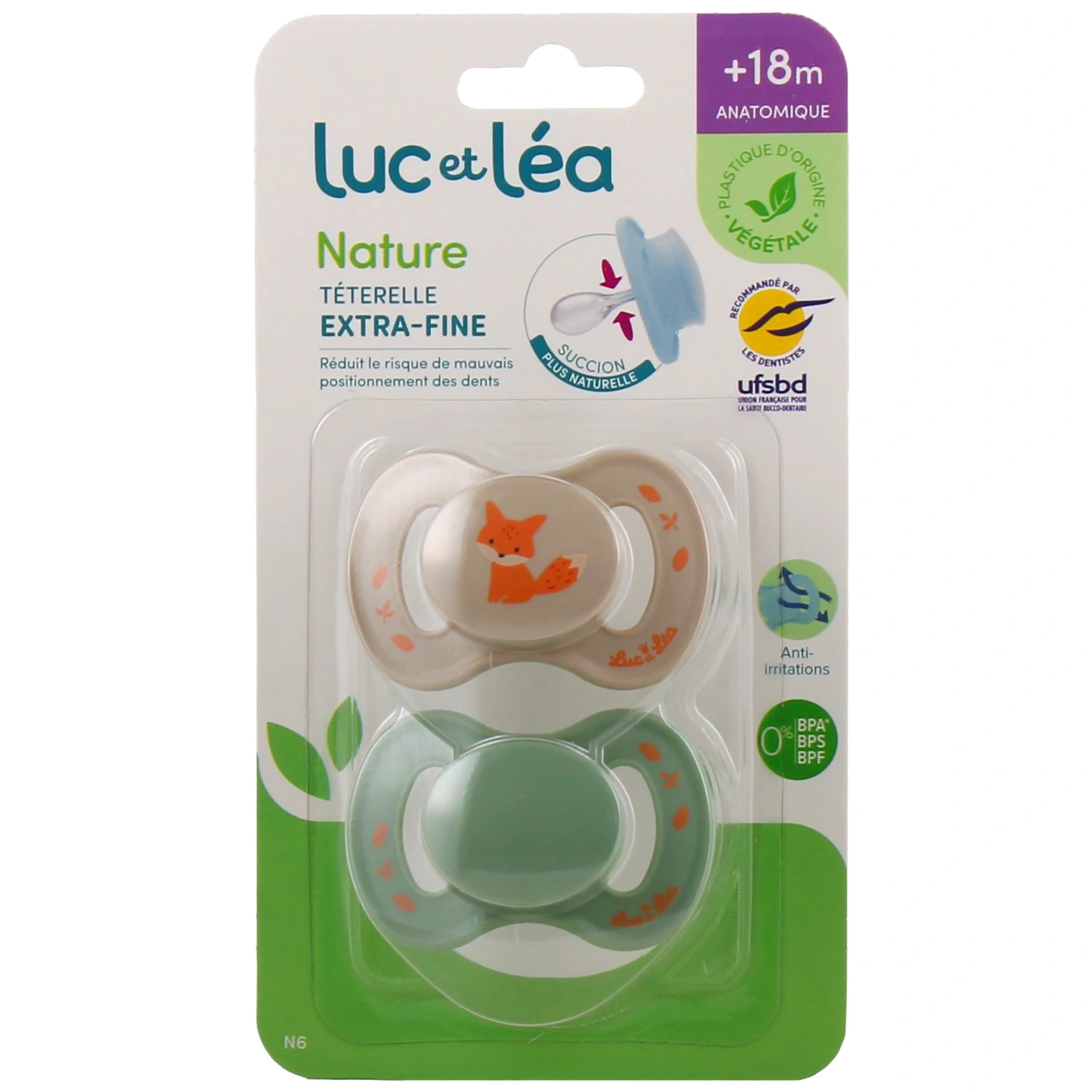 Luc et Léa Duo de Sucettes anatomiques 18 mois et plus - Luc et Léa