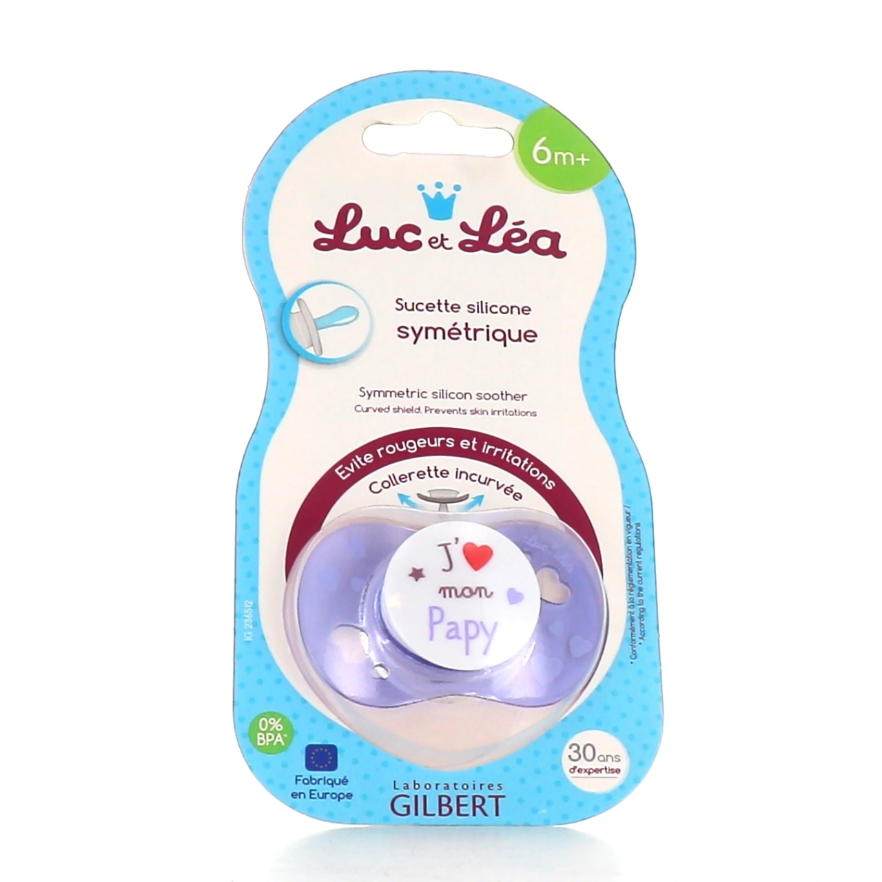 Luc et Léa sucette symétrique silicone 6-18 mois - Vue 2