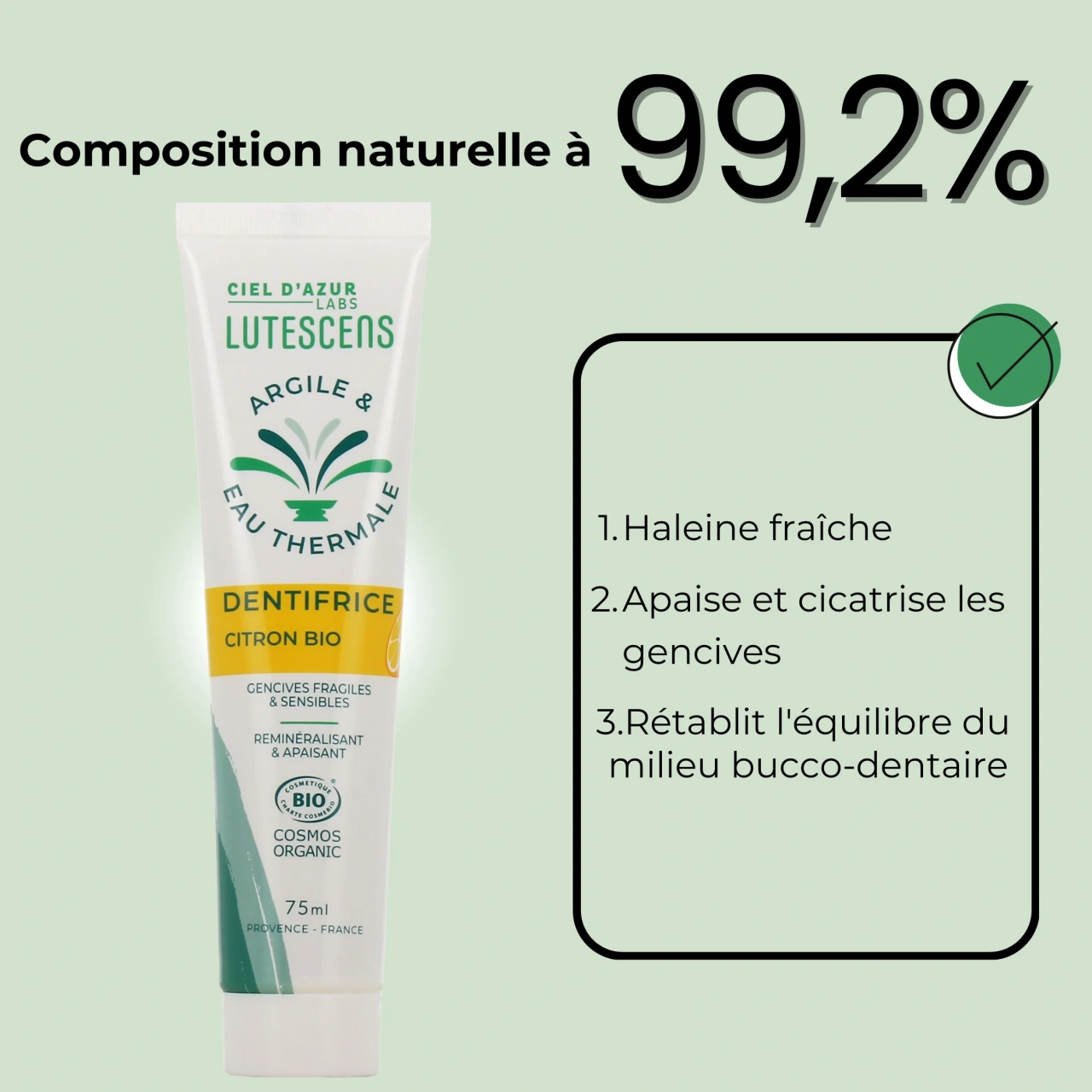 Lutescens Dentifrice Bio - Vue 2