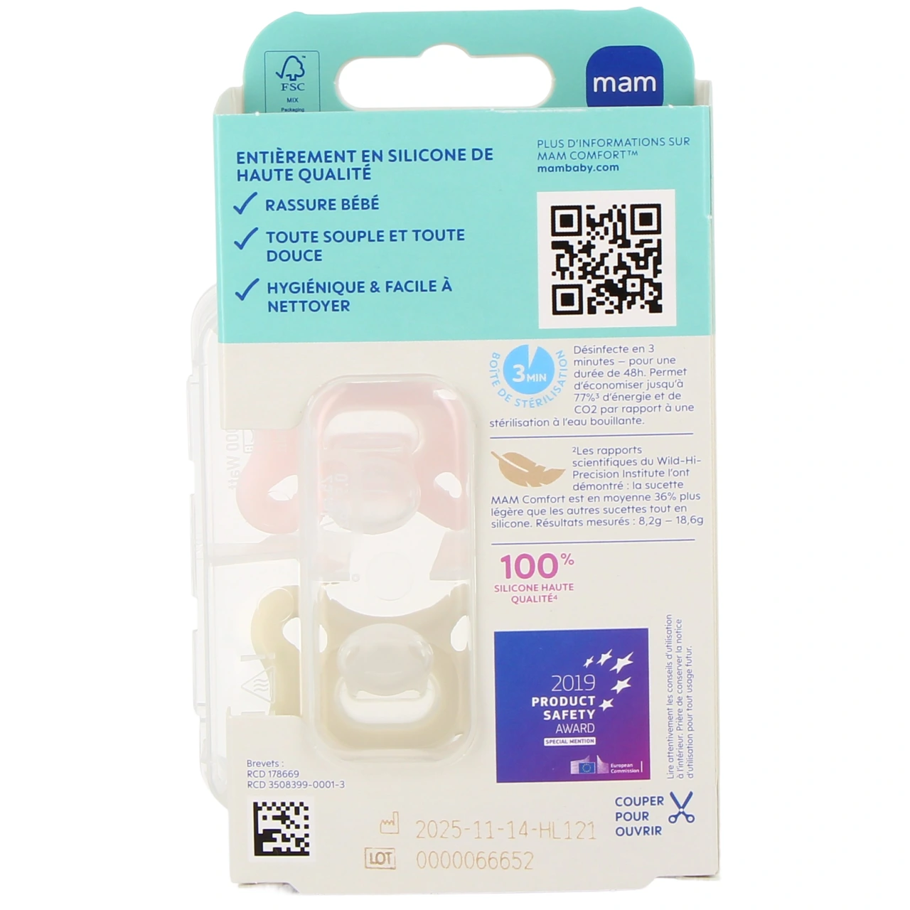 MAM Comfort Sucettes Silicone 0 Mois et + - Vue 4