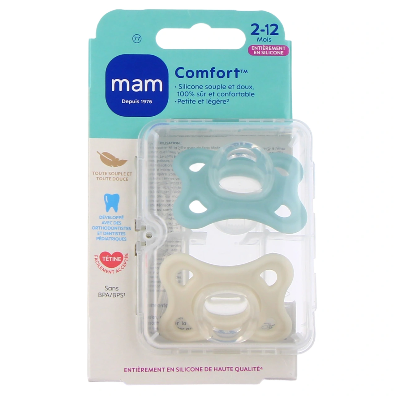 MAM Comfort Sucettes Silicone 2-12 Mois - MAM