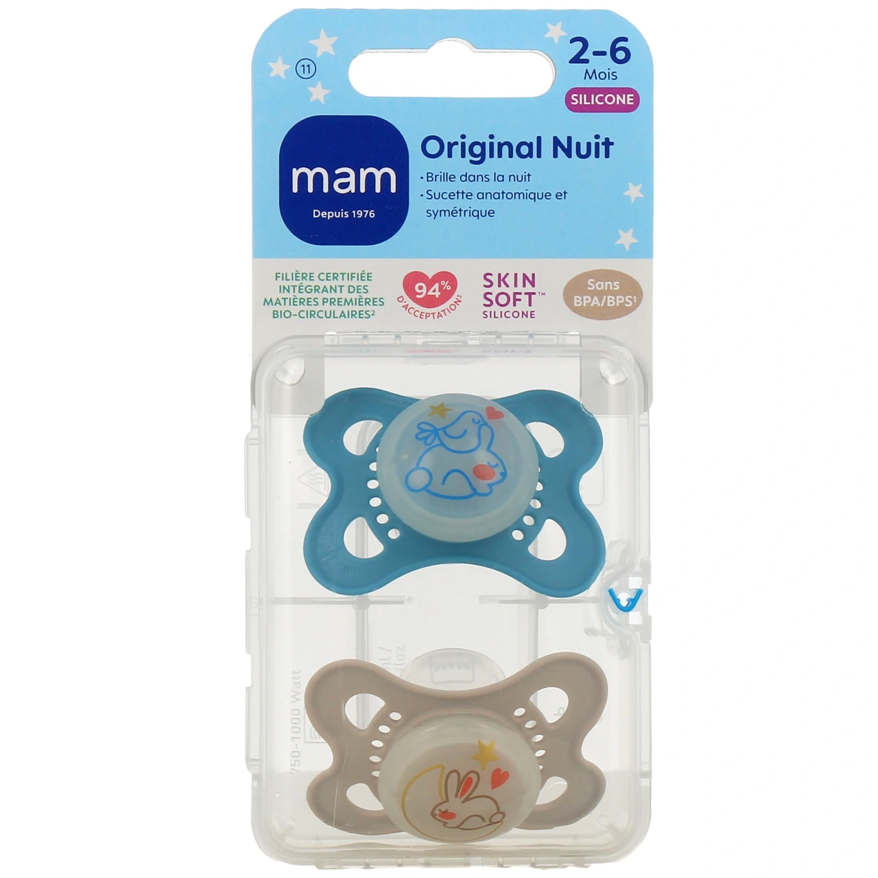 MAM Original Nuit Sucette Silicone 2-6 mois - Vue 2