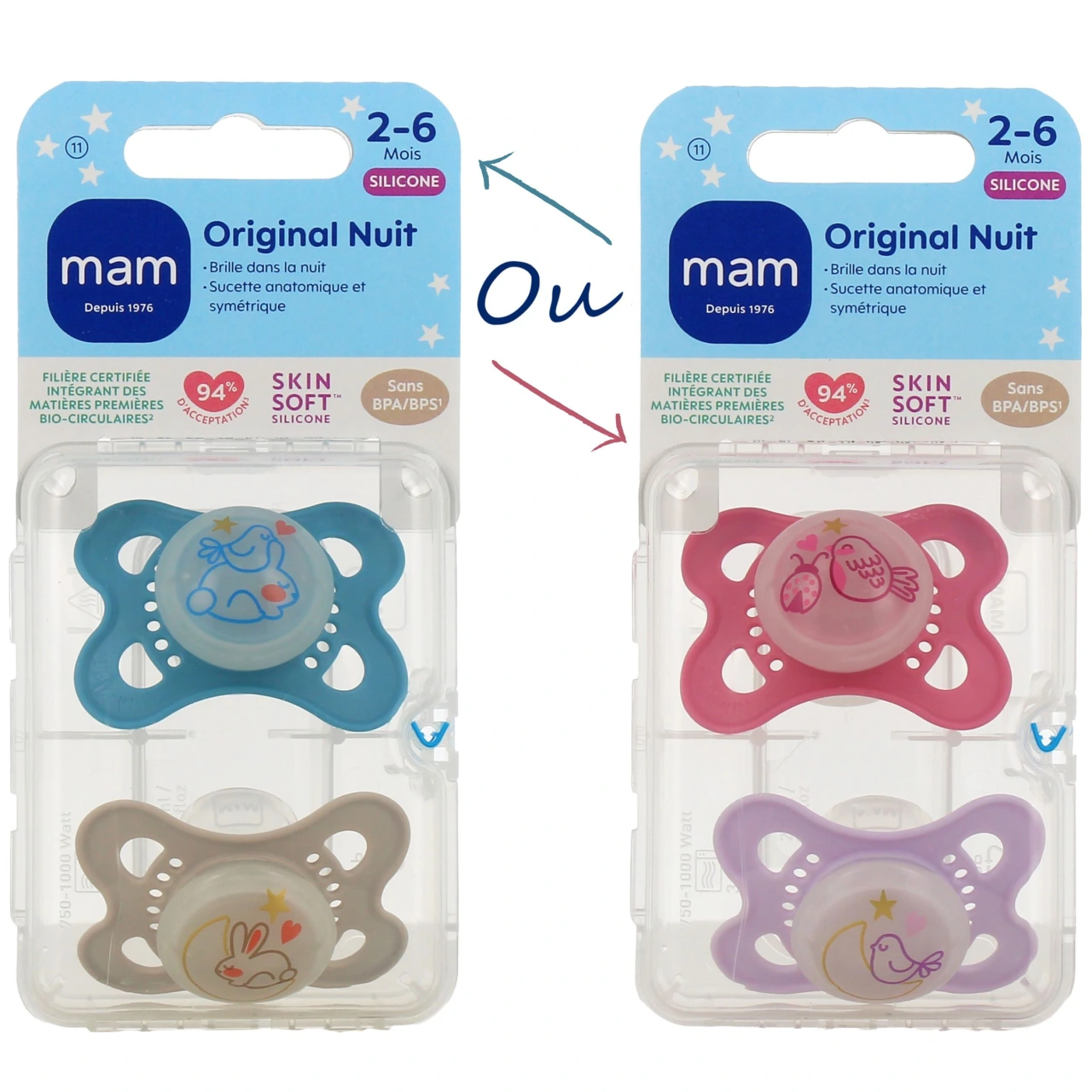 MAM Original Nuit Sucette Silicone 2-6 mois - MAM