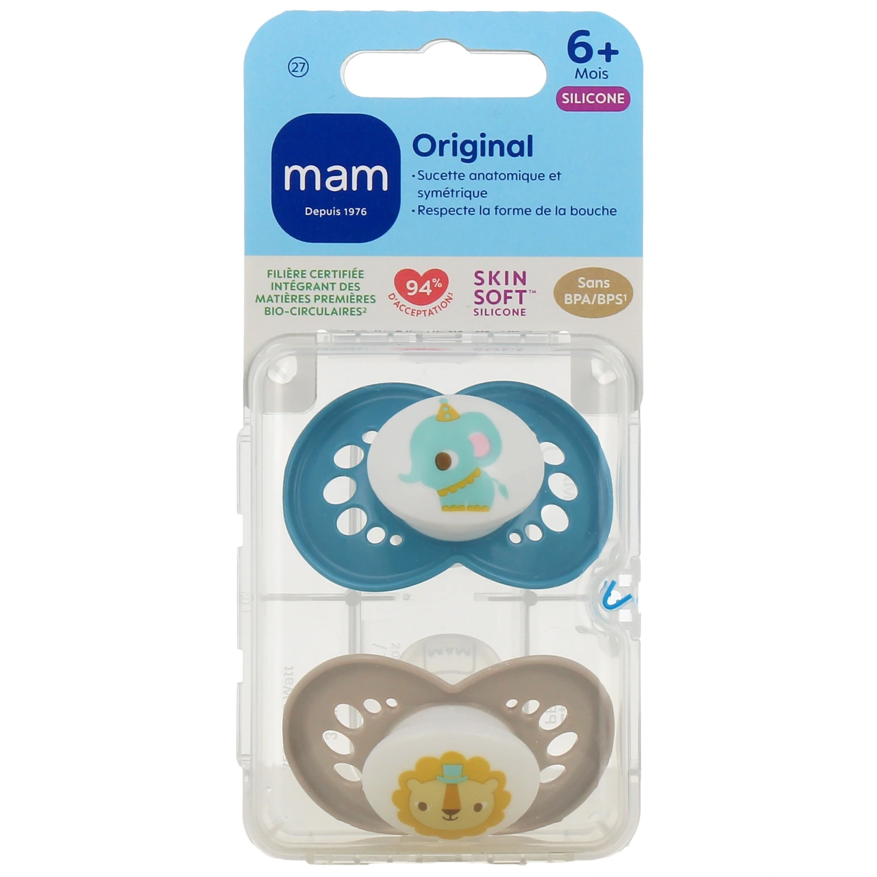MAM Original Sucettes Anatomiques Silicone 6 Mois et + - Vue 2