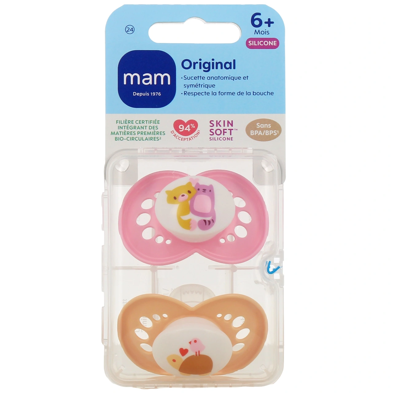 MAM Original Sucettes Anatomiques Silicone 6 Mois et + - Vue 8