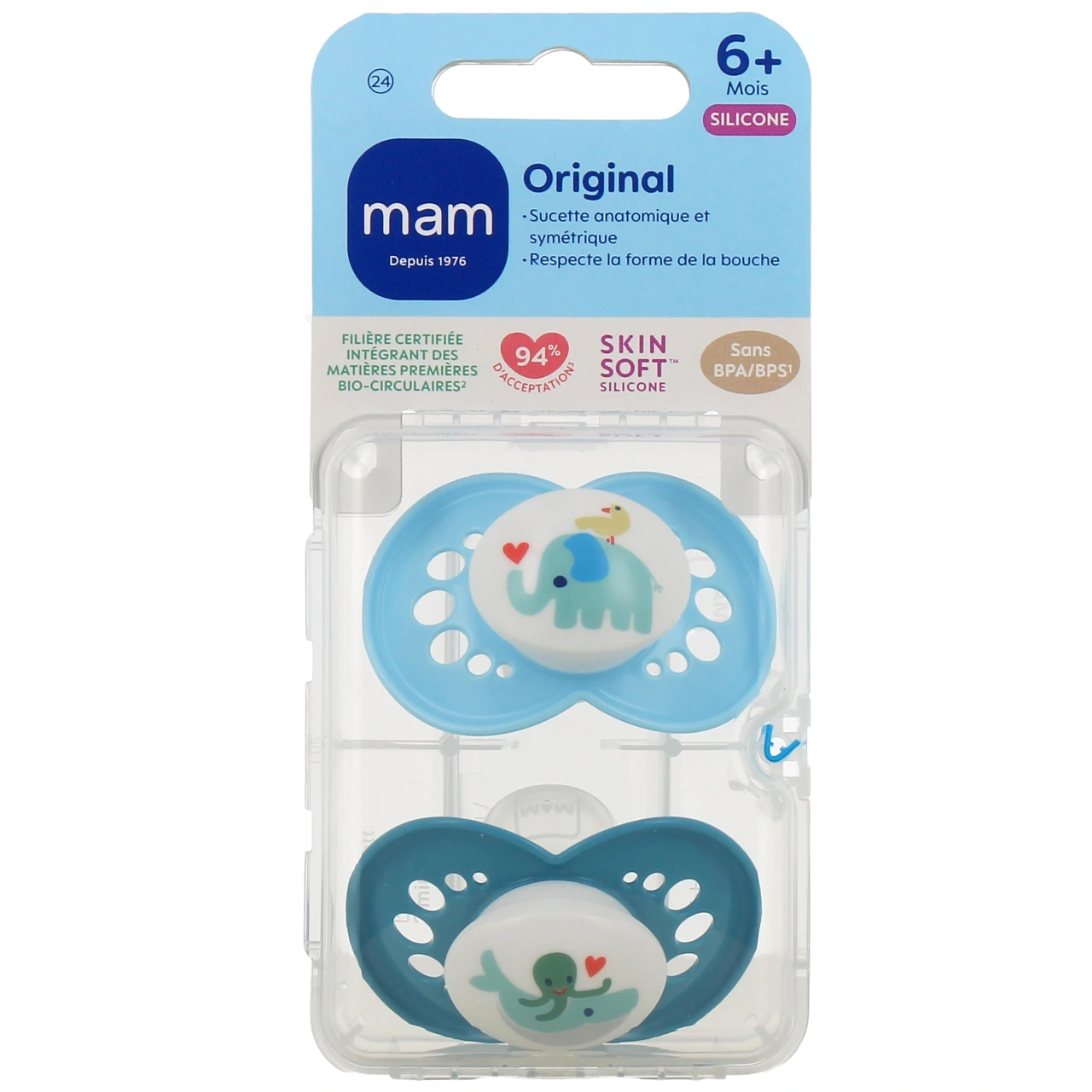 MAM Original Sucettes Anatomiques Silicone 6 Mois et + - Vue 5