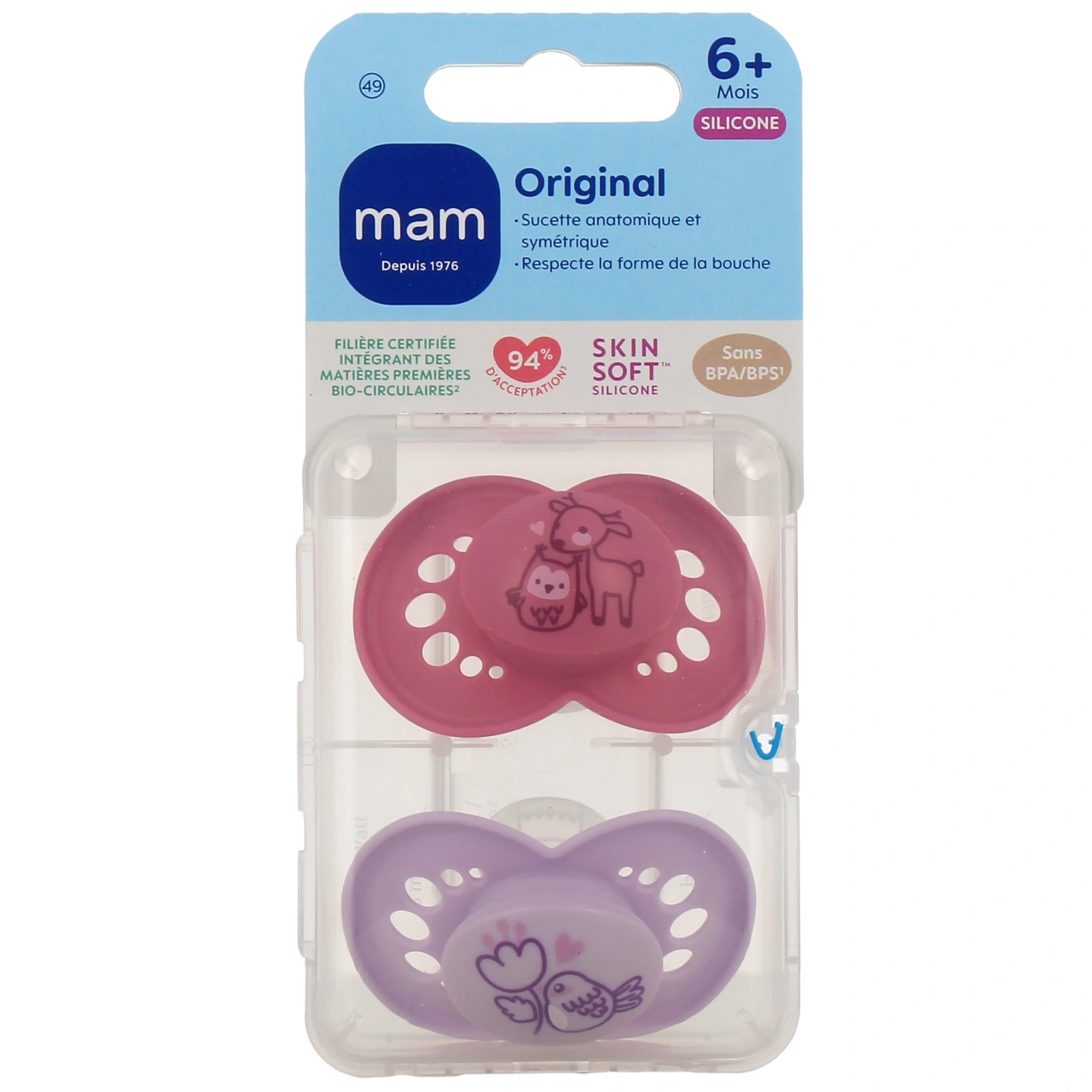 MAM Original Sucettes Anatomiques Silicone 6 Mois et + - Vue 13