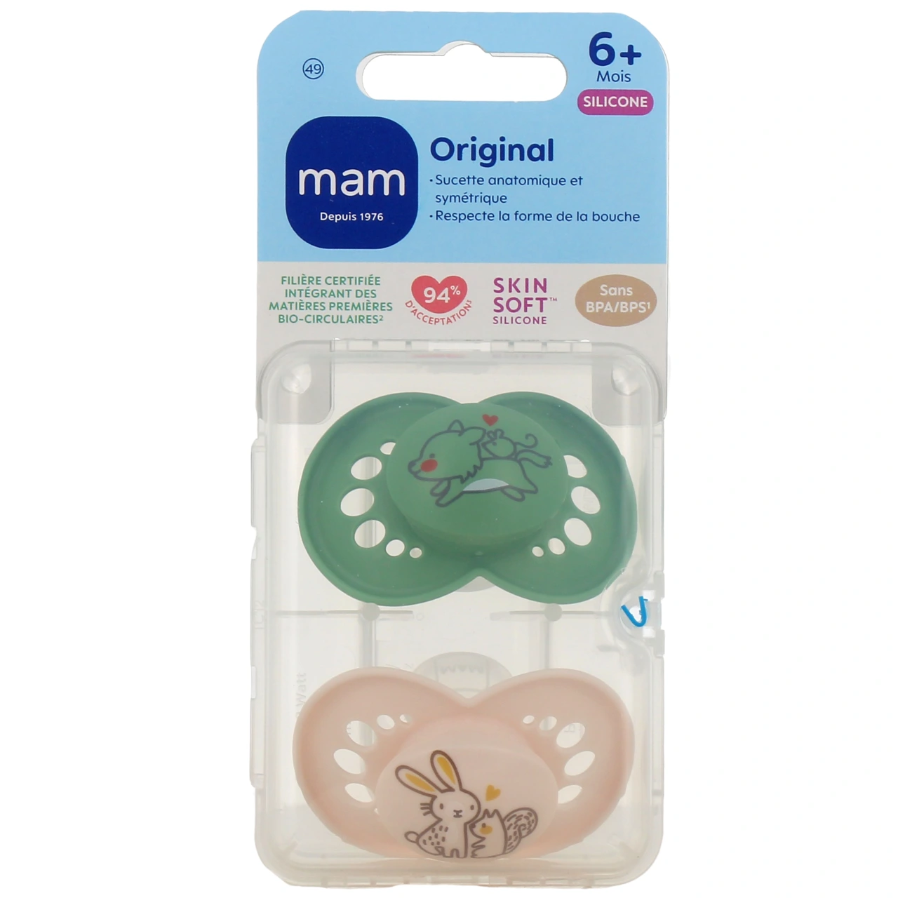 MAM Original Sucettes Anatomiques Silicone 6 Mois et + - Vue 12