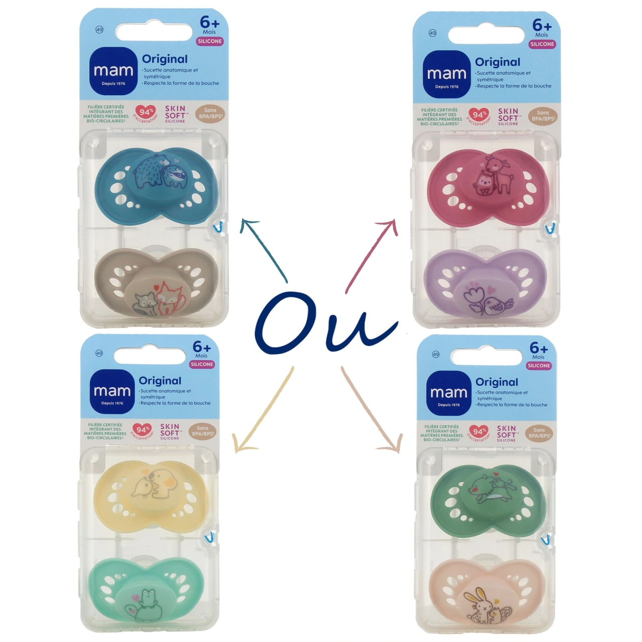 MAM Original Sucettes Anatomiques Silicone 6 Mois et + - Vue 10