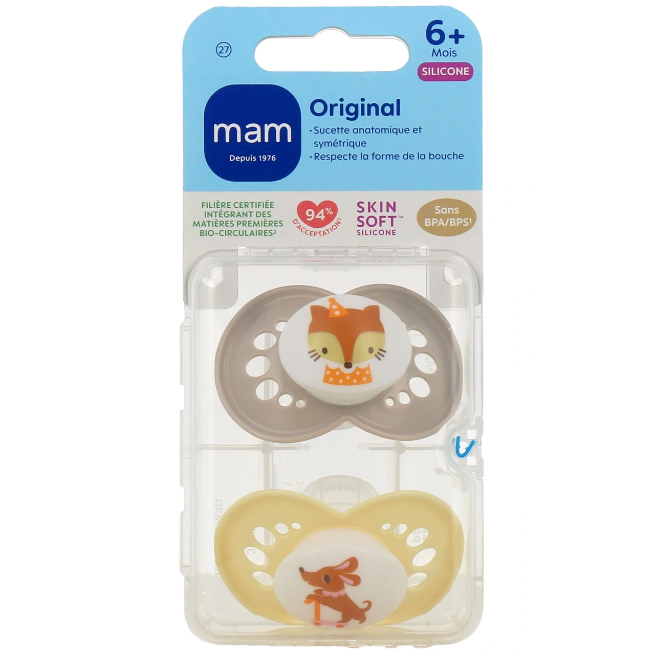 MAM Original Sucettes Anatomiques Silicone 6 Mois et + - Vue 7