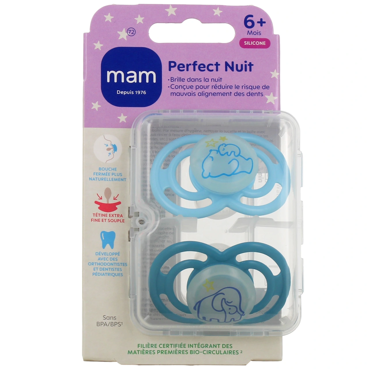 MAM Perfect Nuit Sucettes Silicone 6 mois et + - Vue 3