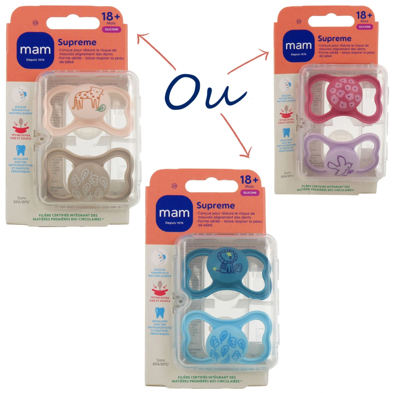 MAM Supreme Sucettes anatomiques silicone X2 - MAM