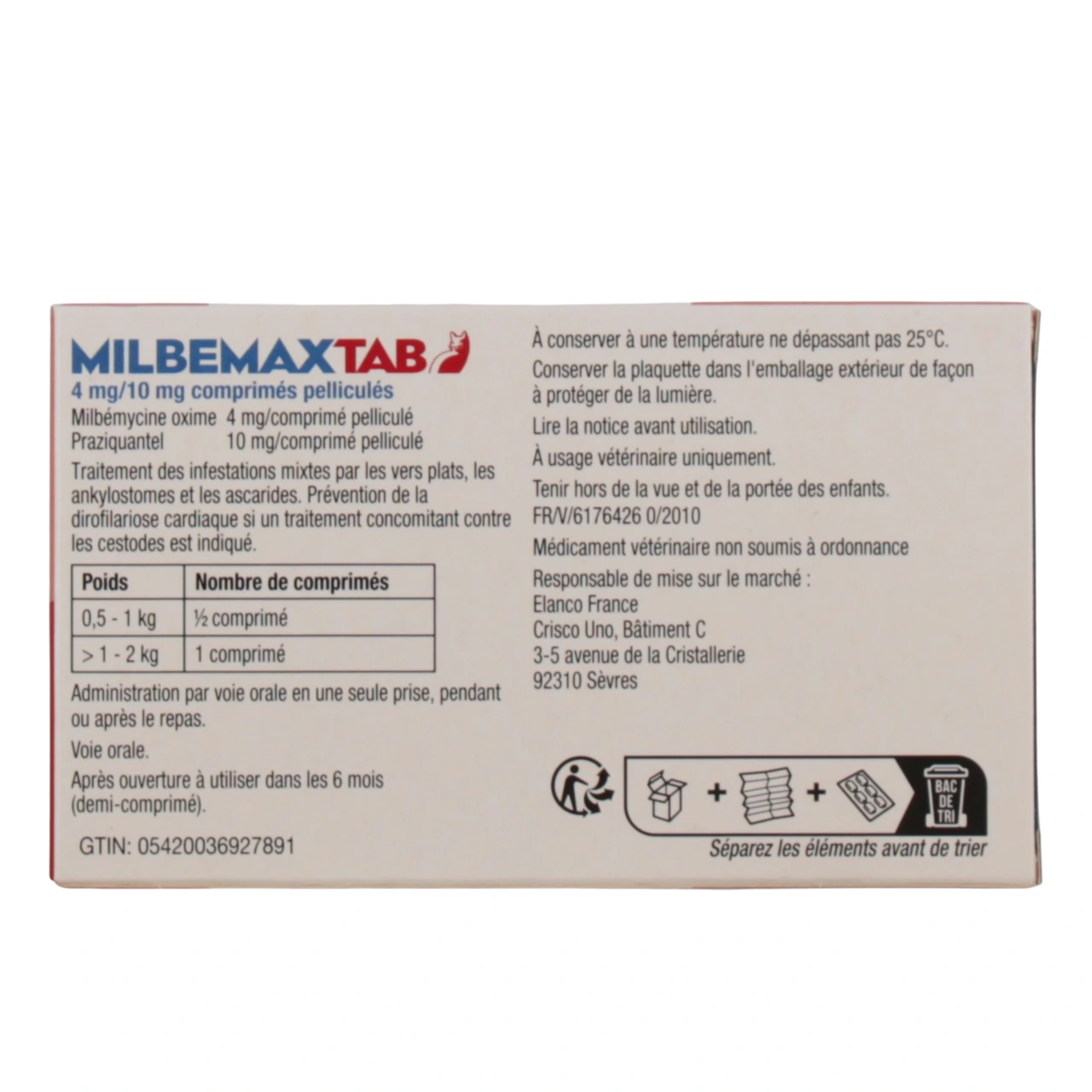 Milbemax Tab Vermifuge Chat - Vue 3