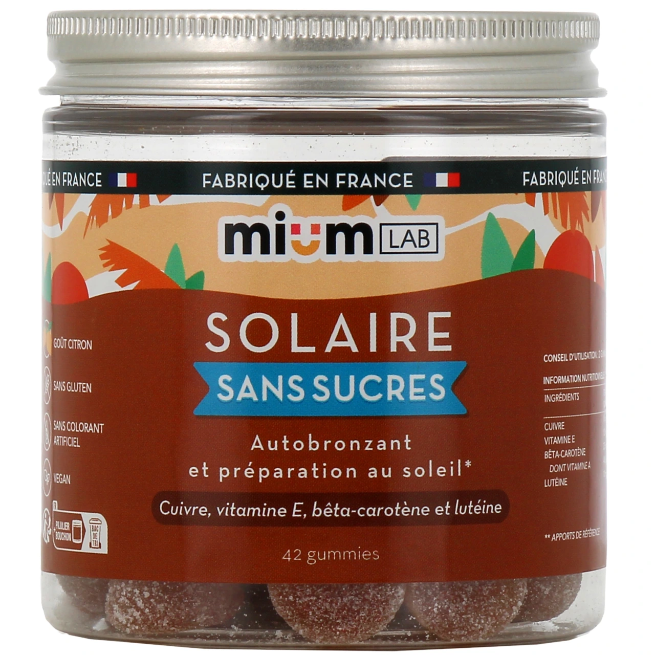 Mium Lab Solaire Gummies sans sucres - Mium Lab
