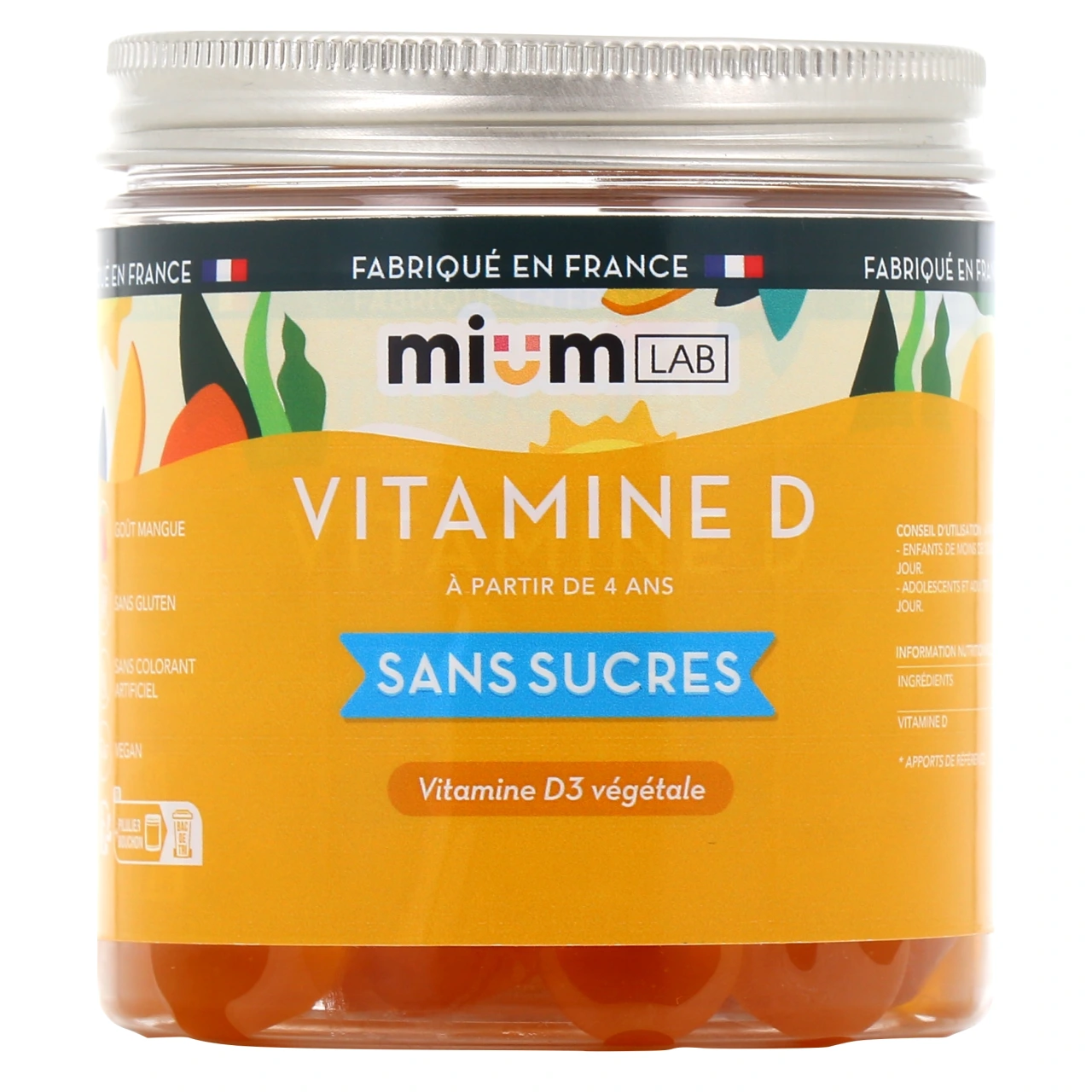 Mium Lab Vitamine D Gummies sans sucres - Mium Lab