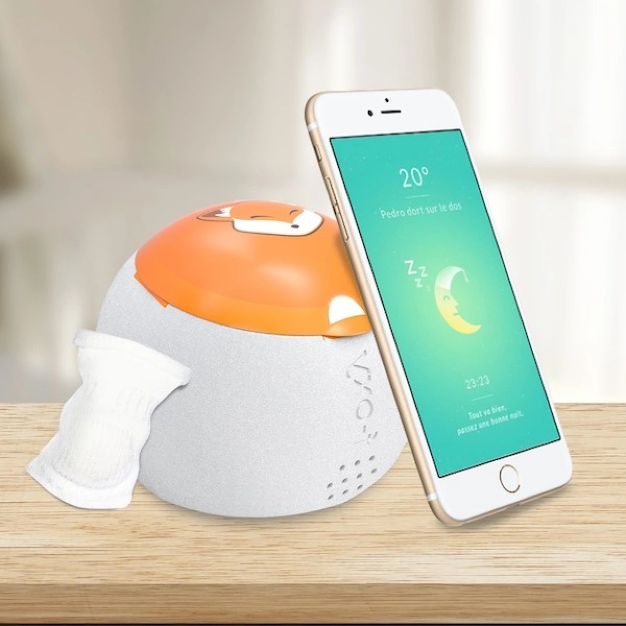 MonFoxy Chaussette Connectée pour surveiller le sommeil de bébé - R-Laab