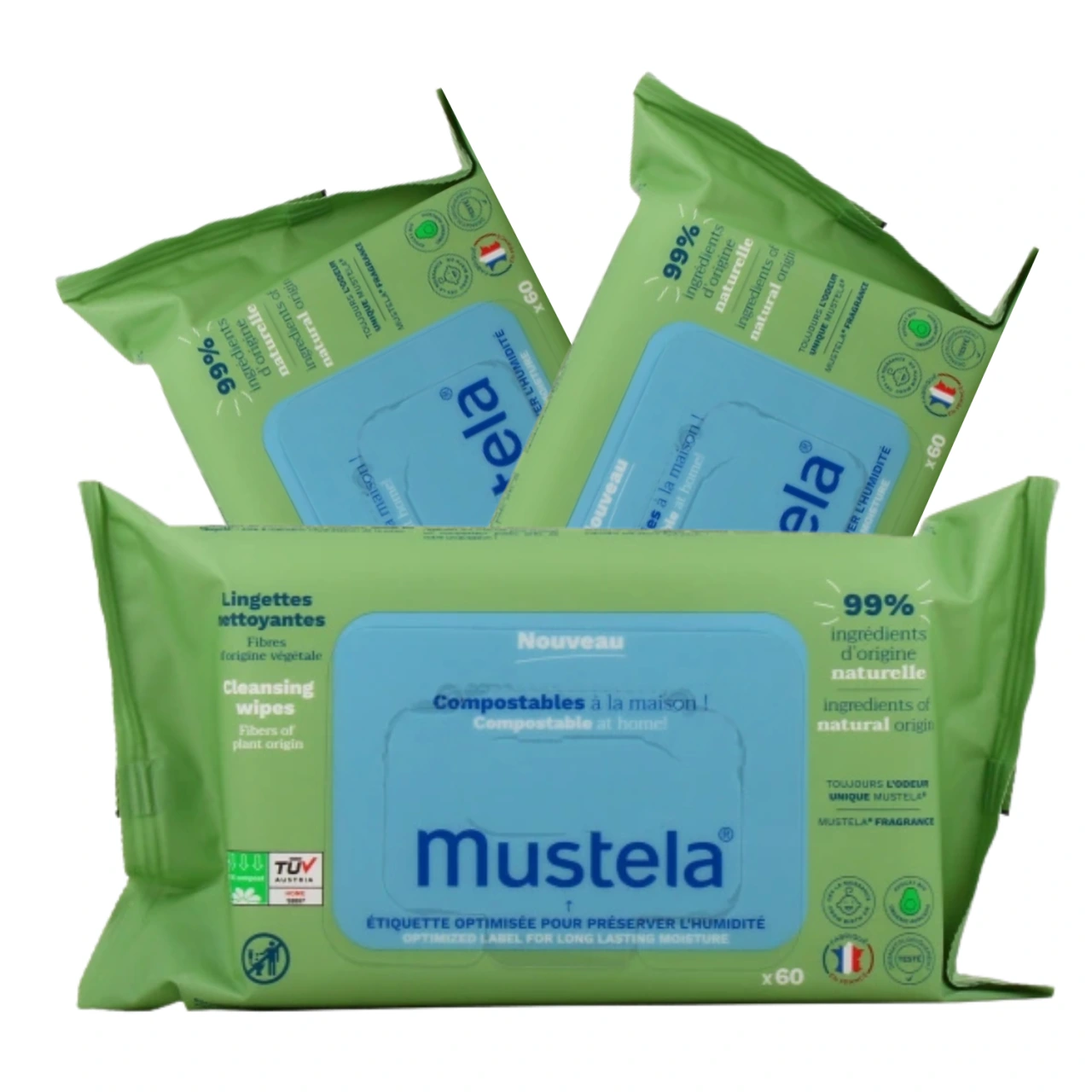 Mustela Lingettes Nettoyantes Visage, Mains et Siège - Vue 4