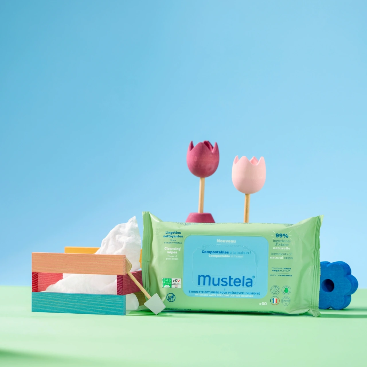 Mustela Lingettes Nettoyantes Visage, Mains et Siège - Vue 5