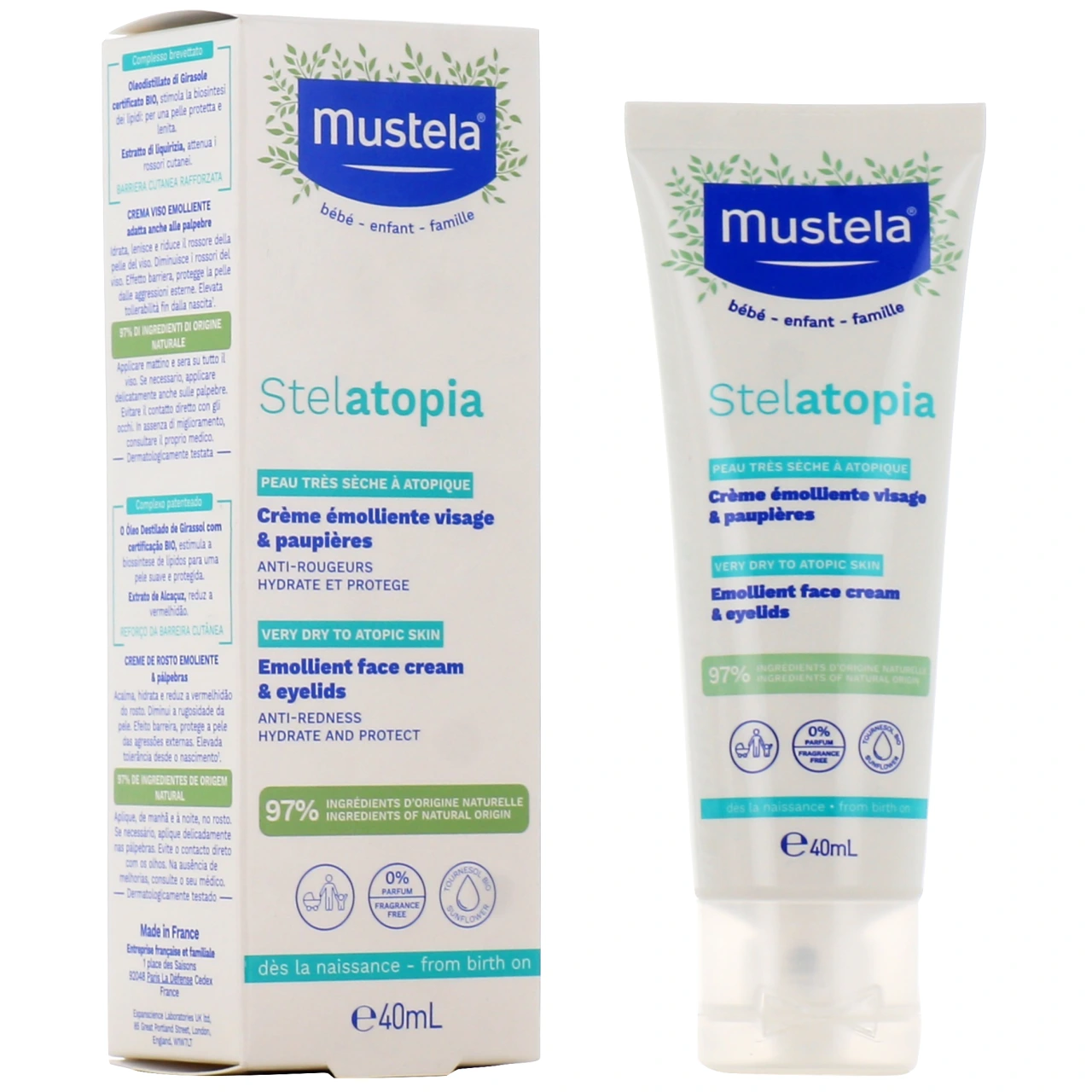 Mustela Stelatopia Crème Emolliente Visage - Mustela