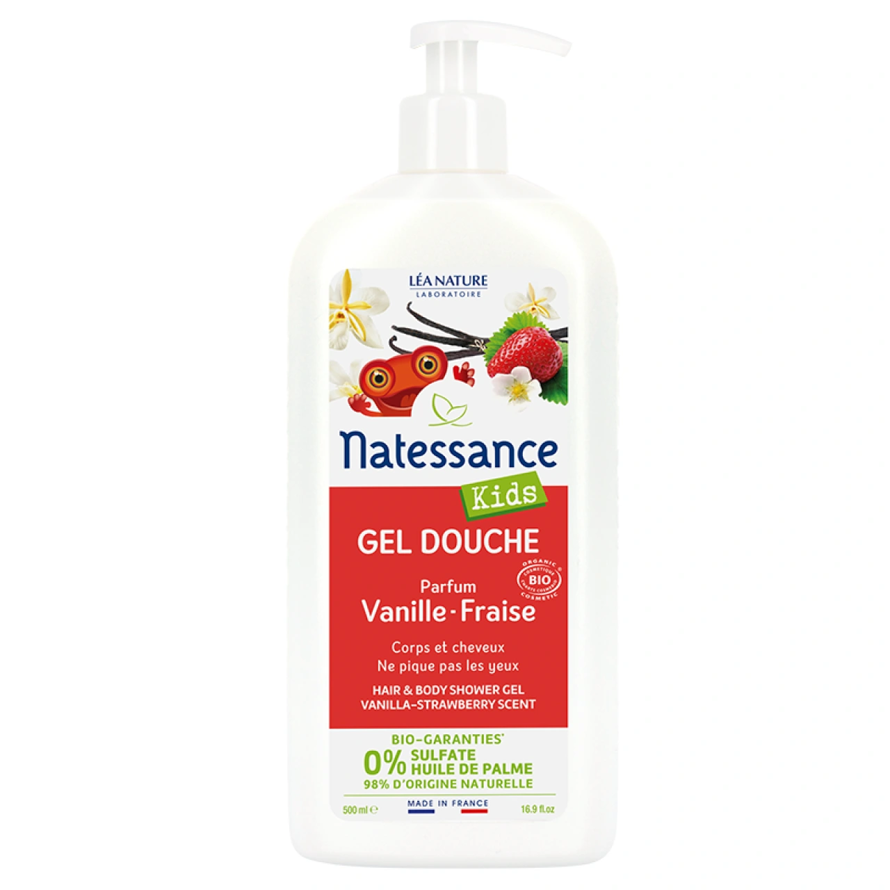 Natessance Kids Bio Gel douche corps et cheveux Vanille Fraise - Vue 3