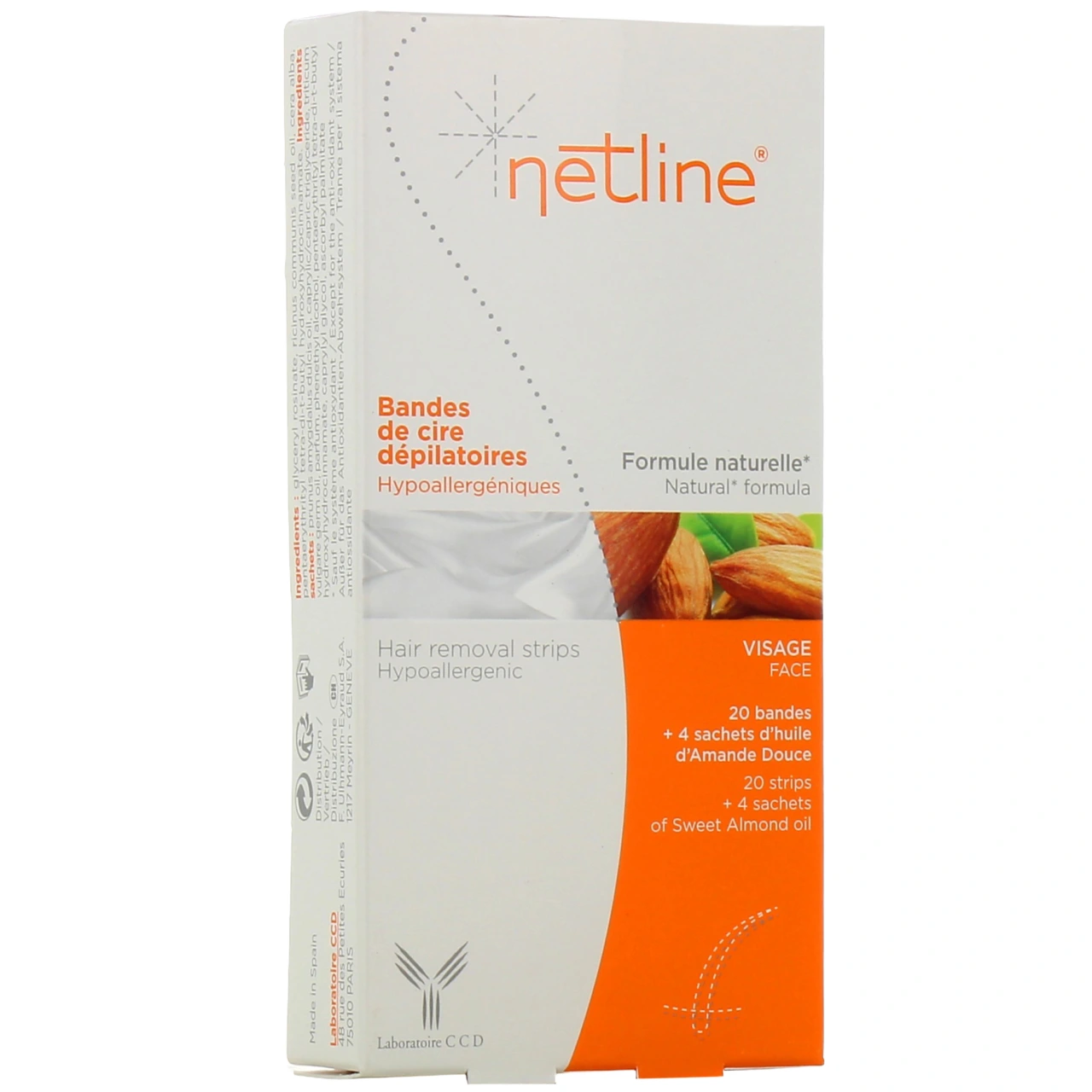 Netline Bandes de cire dépilatoires visage - Netline