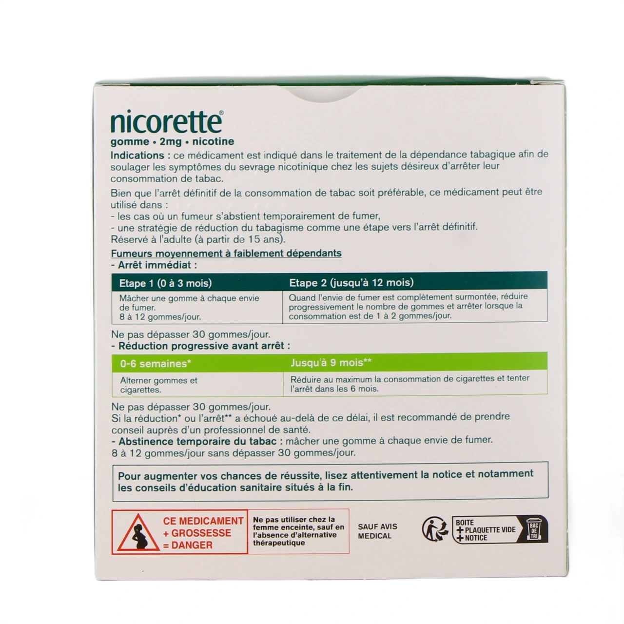 Nicorette gommes 2 mg sans sucre - Vue 32
