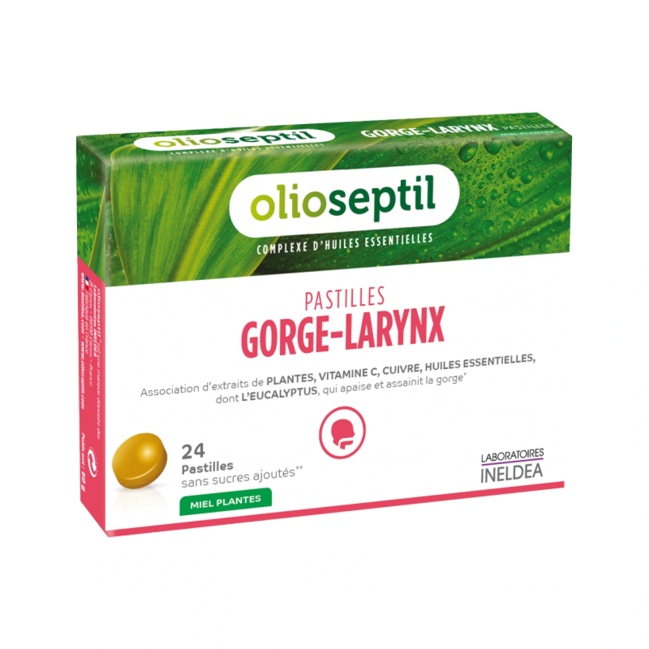 Olioseptil Pastilles Gorge Larynx Miel Eucalyptus - Vue 3
