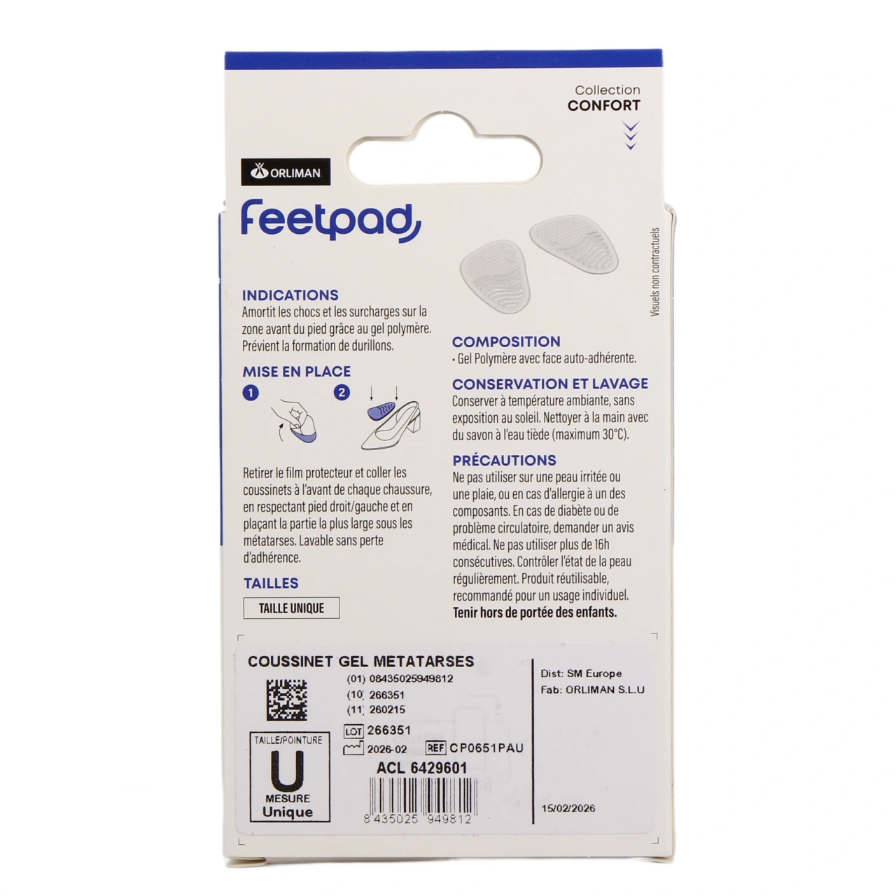 Orliman FeetPAD Coussinets Gel Métatarses - Vue 3