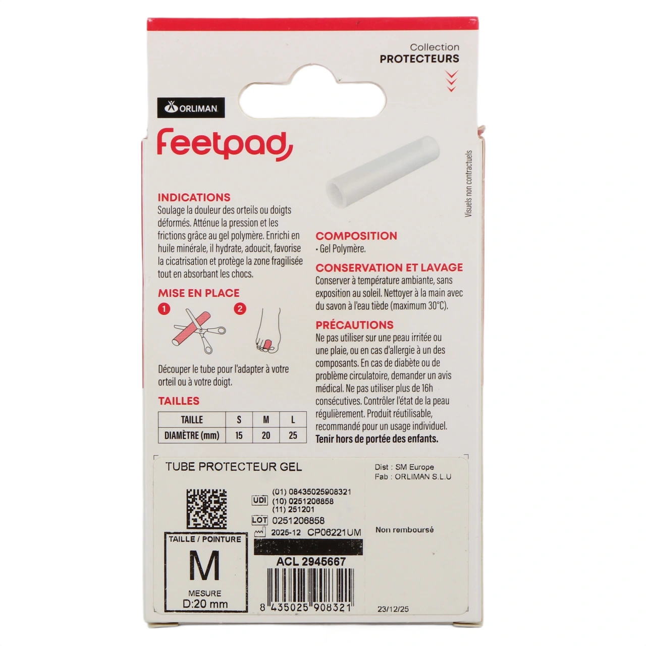 Orliman FeetPAD Tube Protecteur Gel - Vue 6