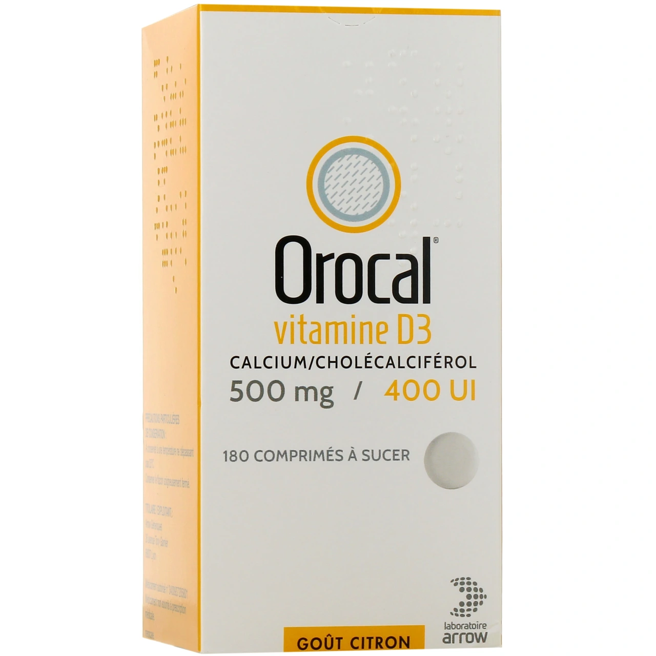 Orocal vitamine D3 500mg / 400UI comprimés à sucer - Vue 2