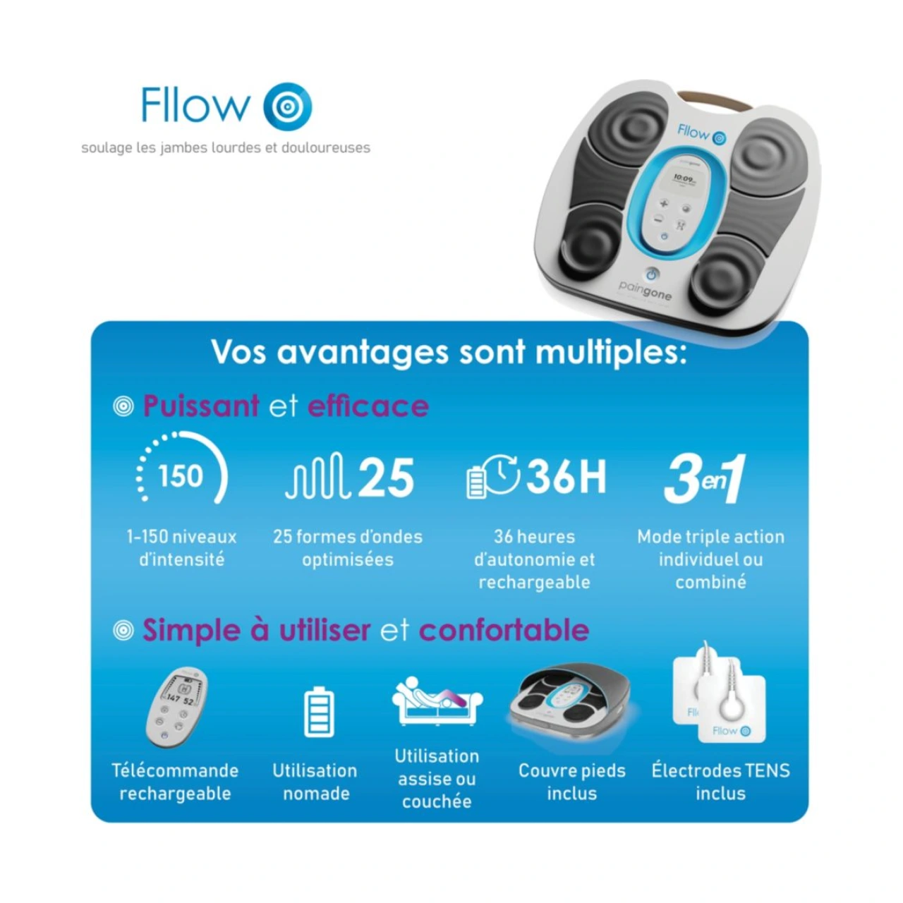 Paingone Fllow-expert électrothérapie et stimulation circulatoire - Vue 6