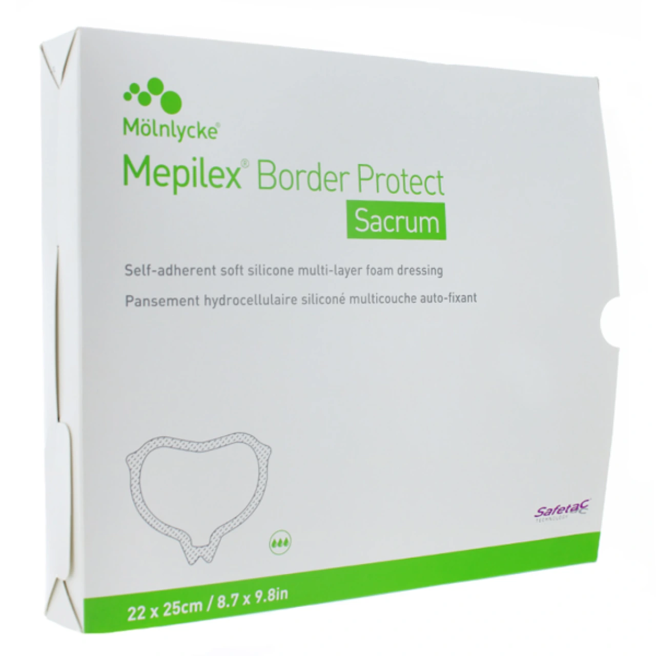 Mepilex Border Protect Sacrum Pansement Hydrocellulaire - Mepilex