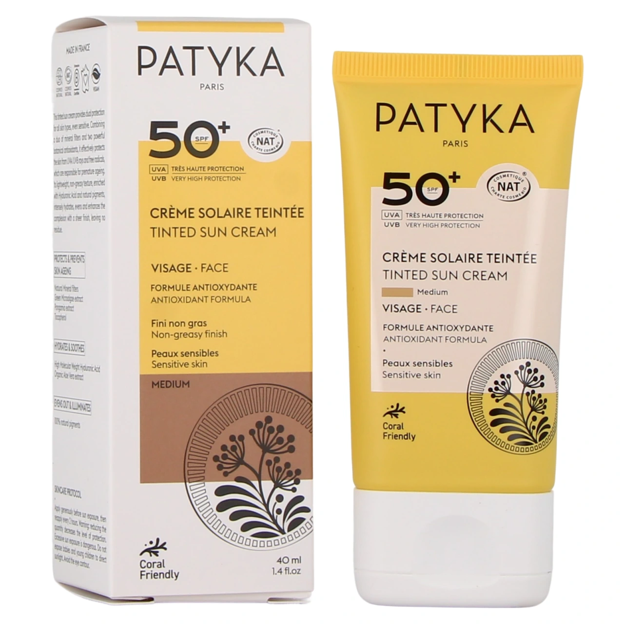 Patyka Crème Solaire Teintée Visage SPF50+ - Patyka