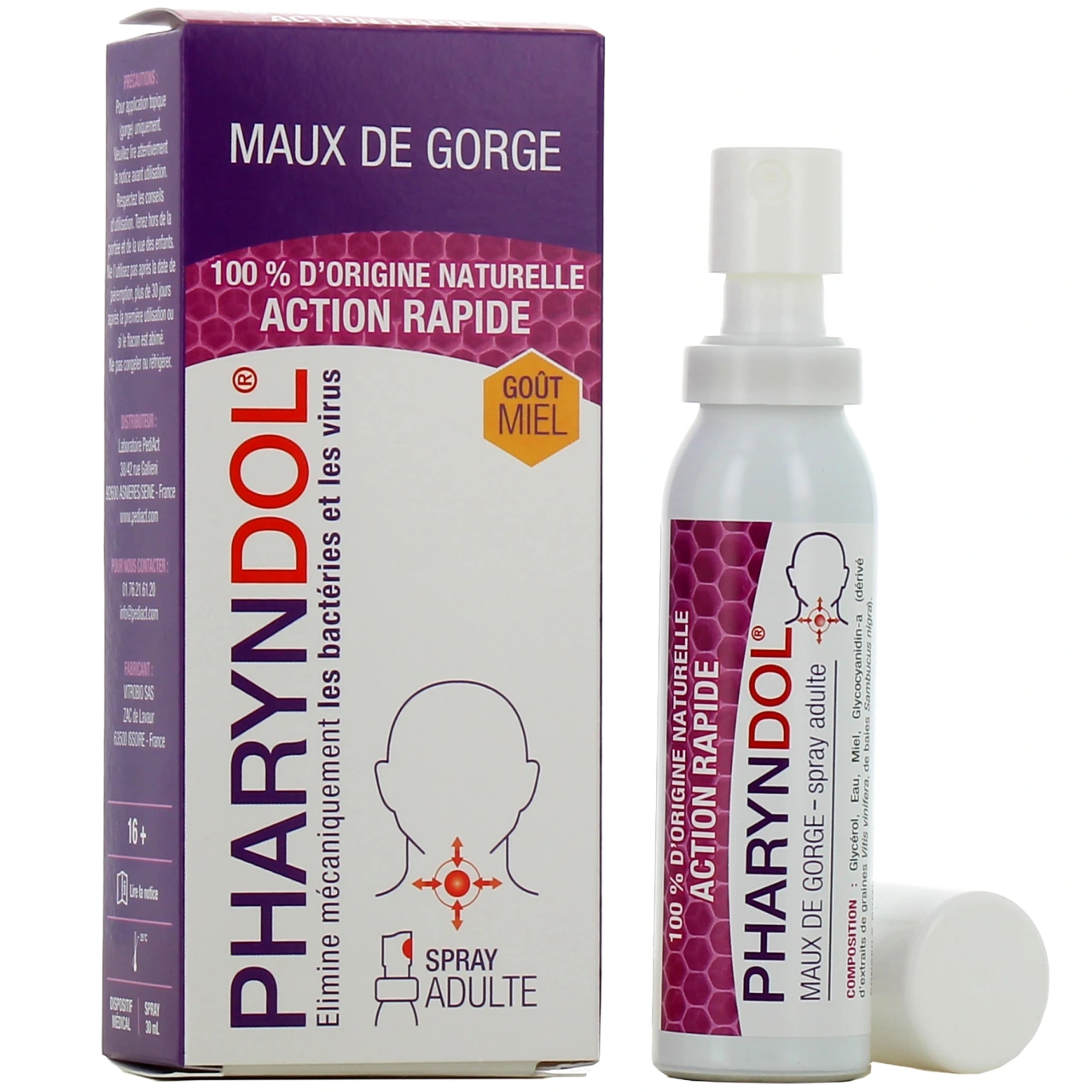 Pharyndol Spray Buccal Maux de Gorge - PediAct