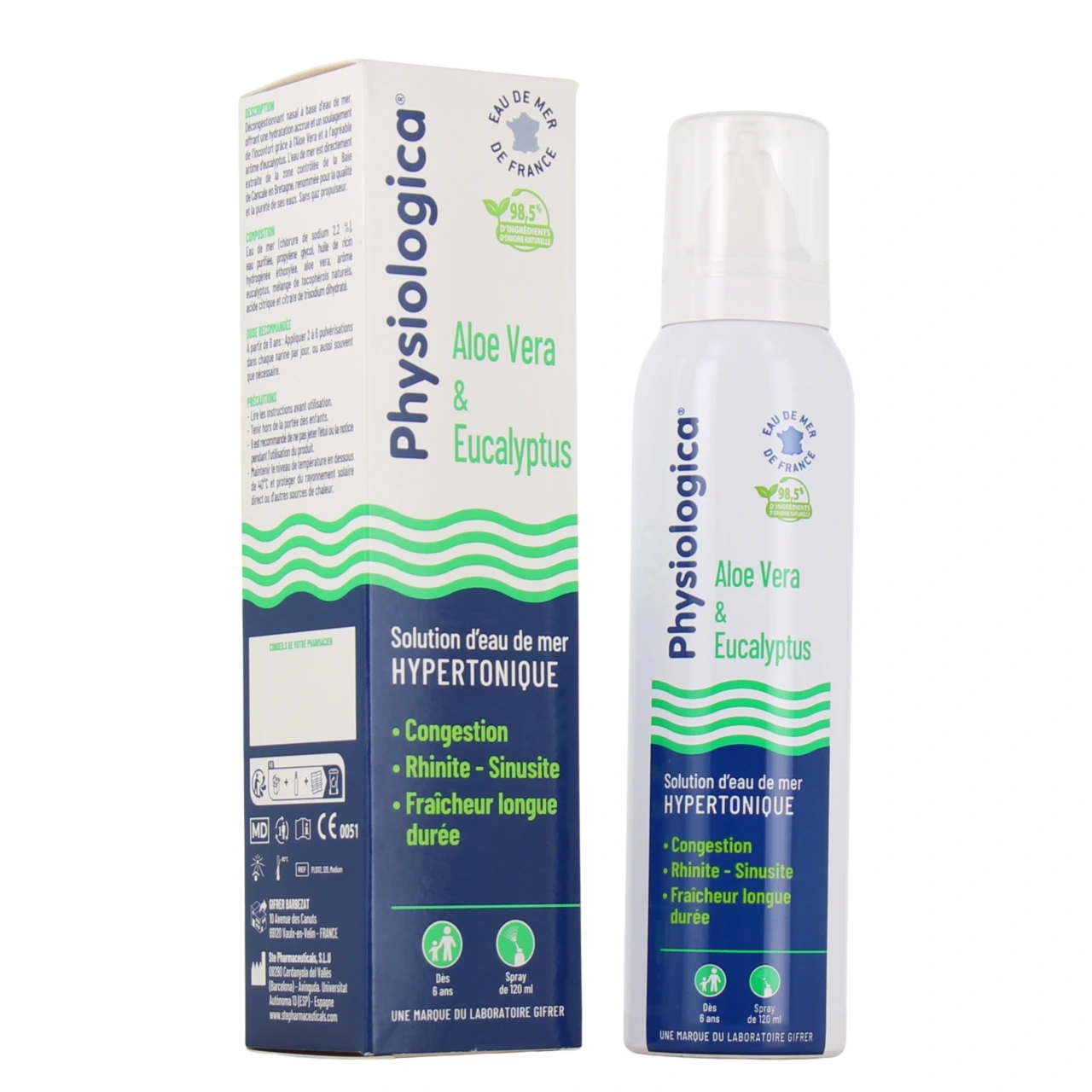 Physiologica Solution d'Eau de Mer Hypertonique Aloe Vera & Eucalyptus - Physiologica