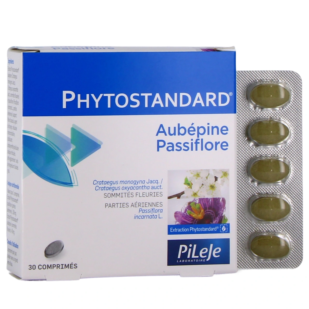 Pileje Phytostandard Aubépine Passiflore 30 comprimés - Phytostandard