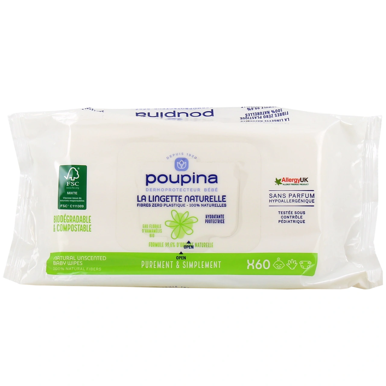 Poupina Lingette Naturelle pour bébé - Poupina