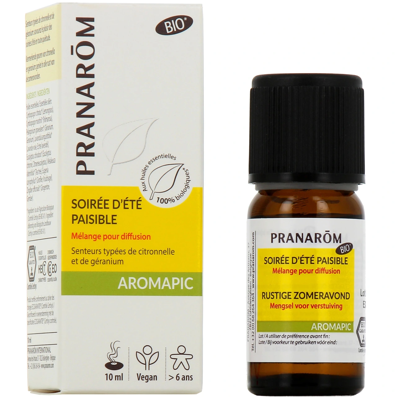 Pranarôm Aromapic Soirée d'été Paisible Mélange pour Diffusion Bio - Pranarom