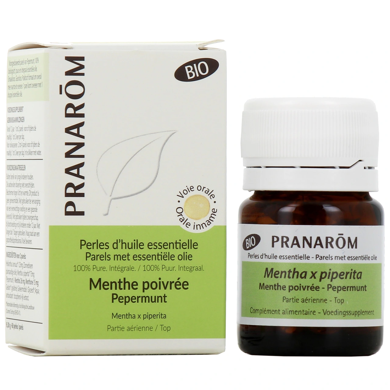 Pranarom Perles d'Huile Essentielle Menthe Poivrée Bio - Perles d'Huile Essentielle