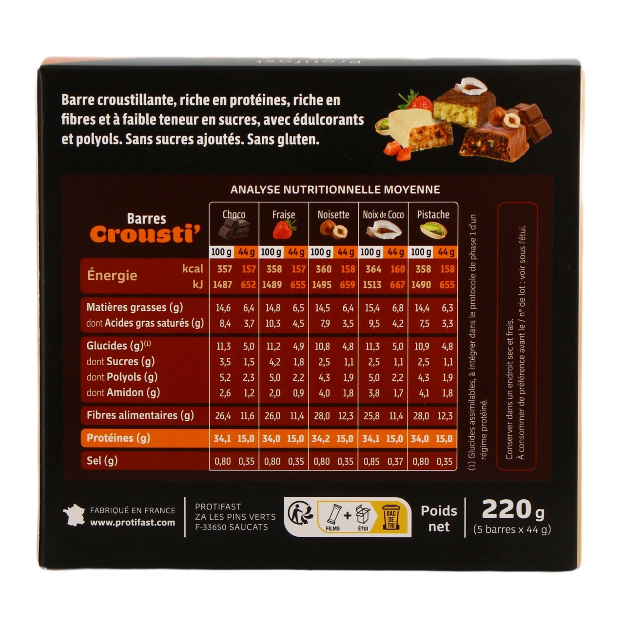 Protifast Hyperprotéiné Barre Crousti - Vue 3