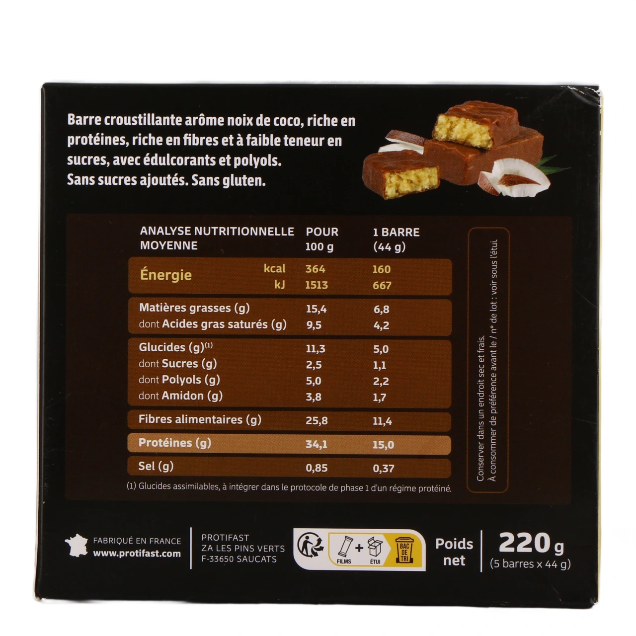 Protifast Hyperprotéiné Barre Crousti - Vue 12