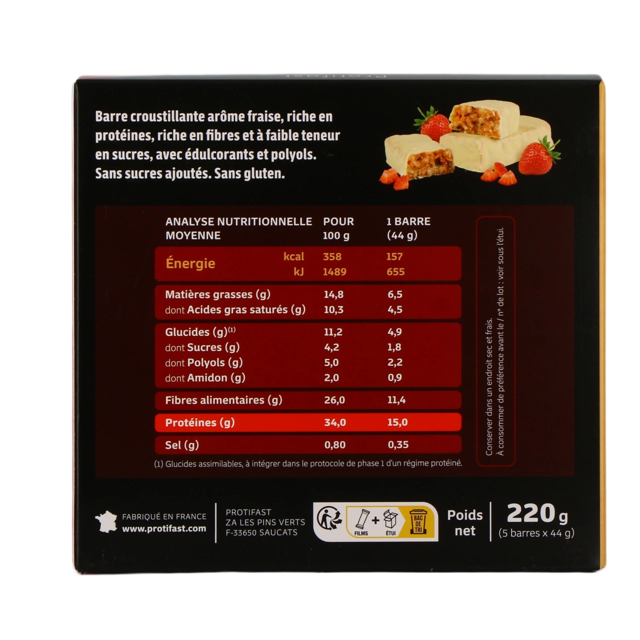 Protifast Hyperprotéiné Barre Crousti - Vue 15