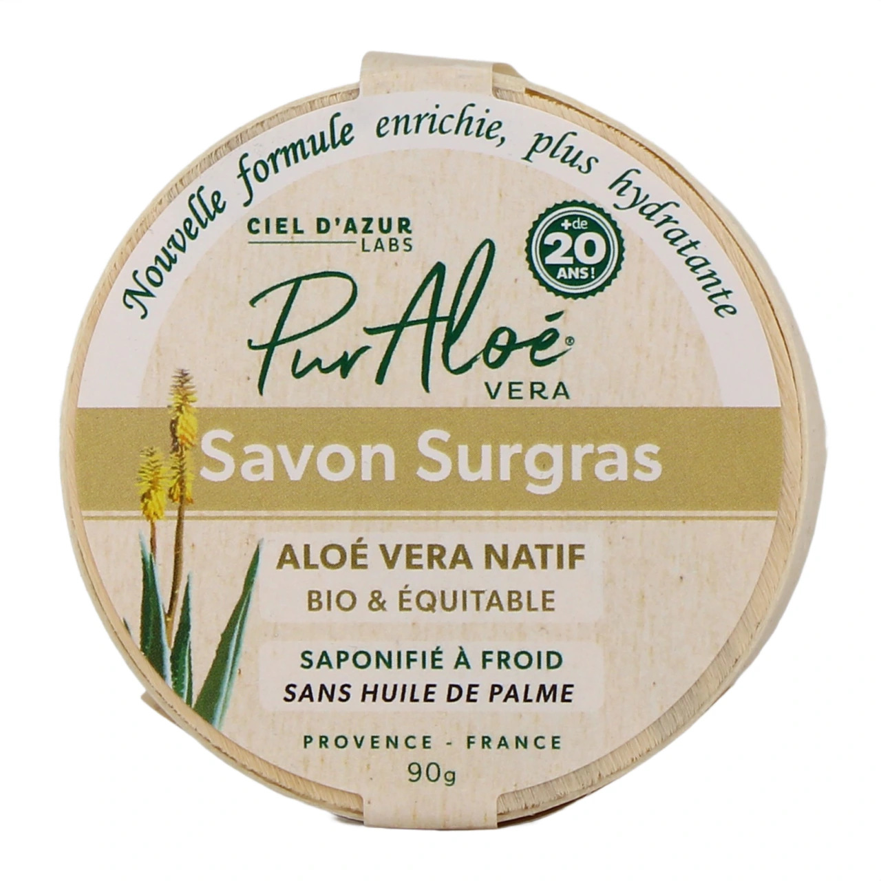 Pur Aloé Savon Aloé Vera 20% Surgras Bio & Équitable - Pur'Aloé